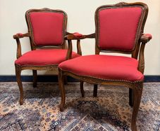 Pair of Vintage French Carved Armchairs