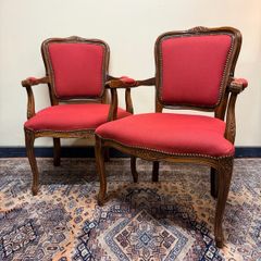 Pair of Vintage French Carved Armchairs