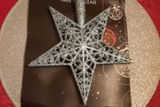 blue glitter star tree topper