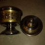 Vintage lovely brass pot and lid 15 cm. tall with lid &10.7cm. wide. Image 5
