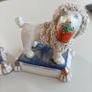 Vintage pair of 19th century small  Staffordshire poodles porcelain figures Image 4