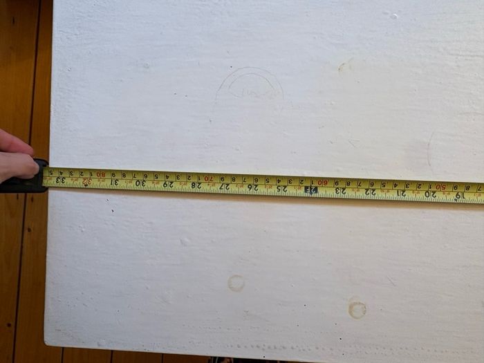 white table - needs a lick of paint but solid wood and very sturdy