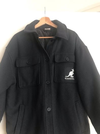 KANGOL Dark Grey Chunky Shacket Coat
