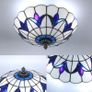 12 Inch Tiffany Style Ceiling Light Vintage Stained Glass Tiffany Ceiling Light Lamp Flush Mount Ceiling Lighting Fixtures (12 Inch) Image 6