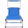 Folding Sun Loungers with Roof 2 pcs Aluminium&Textilene Blue Image 9