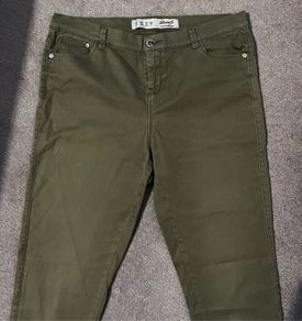 Khaki denim style trousers Size 12