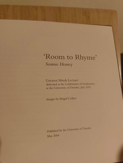 Room to Rhyme by Seamus Heaney