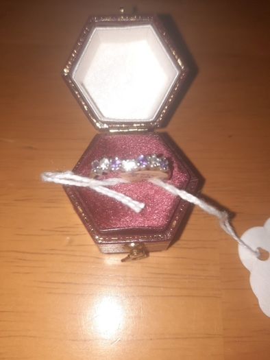 9 Carat Gold Diamond and Amythest Ring