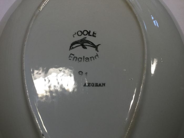 Vintage Poole Aegean Pottery Hand Painted Plate shape 91