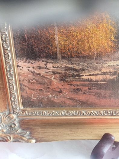 PRICE DROP Oil on canvas, Autumn scene in gilted frame 12" X  10"