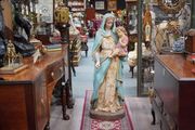 French Neo-Gothic Madonna and Child Statue - 19th Century