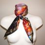 Handmade "Autumn" 100% silk scarf 90x90cm Image 8