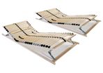 Slatted Bed Bases 2 pcs with 28 Slats 7 Zones 90x200 cm