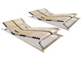 Slatted Bed Bases 2 pcs with 28 Slats 7 Zones 90x200 cm