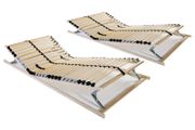 Slatted Bed Bases 2 pcs with 28 Slats 7 Zones 90x200 cm