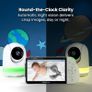 Babysense Full HD Split-Screen Baby Monitor with 1 PTZ Camera, Two-Way Talk, 6-Color Night Light, 5000mAh Battery, Long Range, 4x Zoom, and Crystal-Clear Audio Image 6