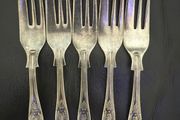Set 5 Kings Pattern A1 Silver Plated Newbridge Irish Dessert Forks