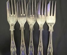 Set 5 Kings Pattern A1 Silver Plated Newbridge Irish Dessert Forks