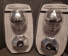 Sandleford Octagonal Centre Door Knob  Satin Chrome 77mm Base New X2