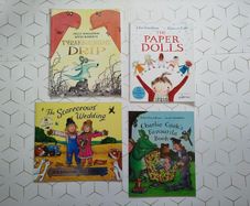 Julia Donaldson books: Paper dolls, the scarecrows wedding, Charlie Cook's favourite book, Tyrannosaurus drip