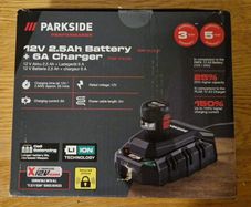 Parkside 12V 2Ah battery with 6A fast charger