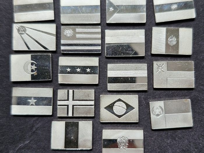 Franklin Mint Flags Of United Nations  Sterling 925 Silver (Price is For 1 Flag)