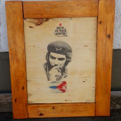 Rustic Old Style Che Guevara Woodart Sign