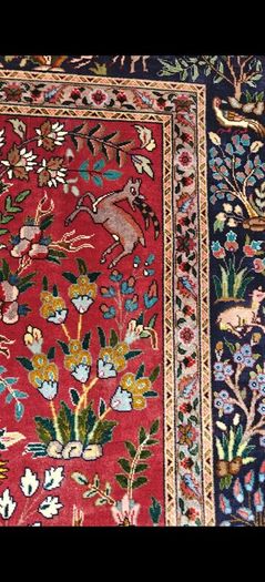 Stunning 50 Raj Tabriz Wool and Silk Hand Knotted Rug Carpet Persian