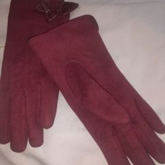 ladies suede detail gloves