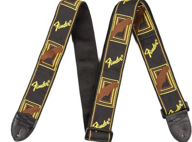Fender Guitar Strap Monogrammed 2 inches Black/Yellow/Brown