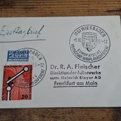 West Germany First Day Cover FDC 1955 "European Train Timetable Conference" - free standard postage