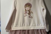 Mayoral girls' party dress - cream and dusty pink