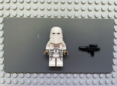 lego star wars sw1180 Snowtrooper minifigure - Female, Printed Legs, Dark Tan Hands, Reddish Brown Head, Open Mouth Smirk