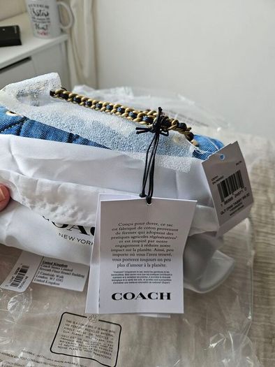 coach quilted denim tabby bag