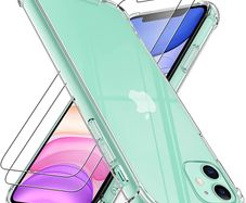 Case for iPhone 11 Case with [2-Pack Tempered Glass Screen Protectors], 6.1-Inch, Advanced Airbag Drop Protection, Shockproof Transparent Clear Bumper Phone Cover, Anti-Scratch (FREE POSTAGE)