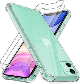 Case for iPhone 11 Case with [2-Pack Tempered Glass Screen Protectors], 6.1-Inch, Advanced Airbag Drop Protection, Shockproof Transparent Clear Bumper Phone Cover, Anti-Scratch (FREE POSTAGE)