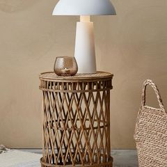 Stylish Bamboo Side Tables Pedestals (Set of 2)