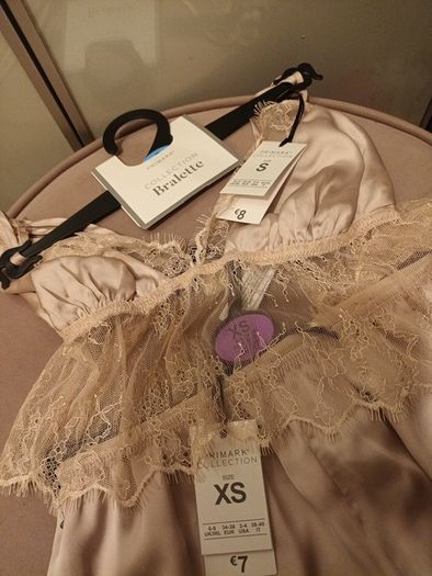 Blush satin bralet and briefs