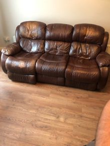 Leather reclining couch