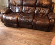 Leather reclining couch
