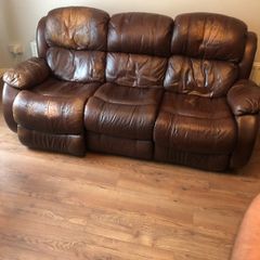 Leather reclining couch