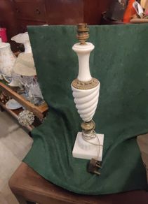 Antique marble and brass lamp