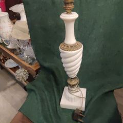 Antique marble and brass lamp