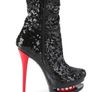 Pleaser Blondie R-1009 Black & Red Platform Ankle Boots Image 2