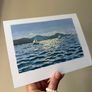 Original Handmade Framed Wall Art | Coastal Home Decor | Small framed painting | Sailing Ocean Decor Image 4