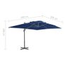 Cantilever Umbrella with Aluminium Pole 4x3 m Azure Blue Image 8