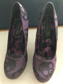 Pre-loved 'Iron Fist' Purple/Black Sequins Platform Stiletto Shoes