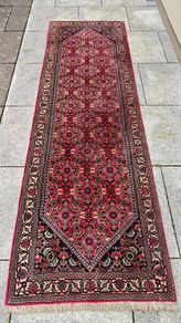 Vintage Persian Bidjar Runner Hand Knotted Rug Carpet