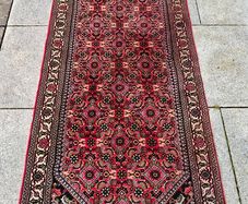Vintage Persian Bidjar Runner Hand Knotted Rug Carpet