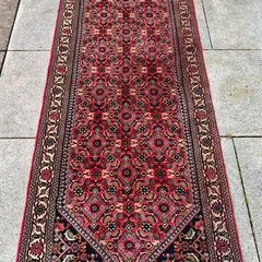 Vintage Persian Bidjar Runner Hand Knotted Rug Carpet